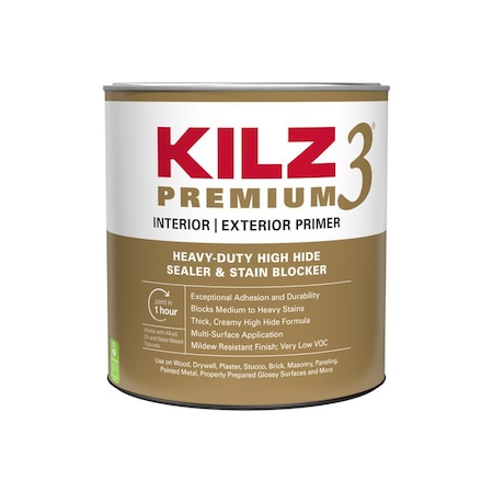 Kilz KILZ 3 Premium White Flat Water-Based Stain Blocking Primer 1 qt 13002